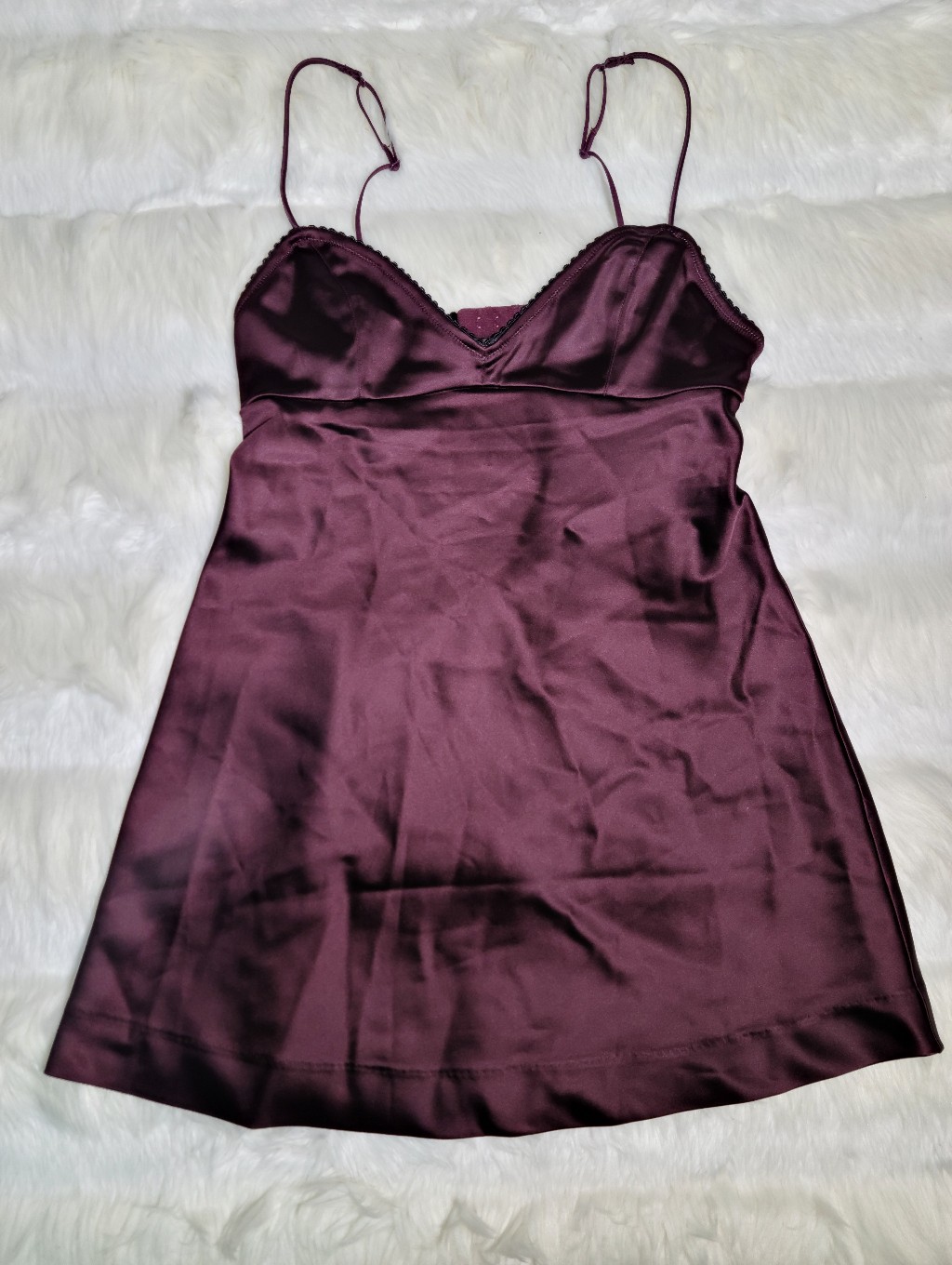Skims Satin Mini Dress Currant Women Xs New